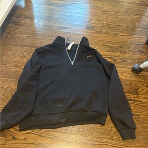 ALO Yoga Black Zip-Up Sweater